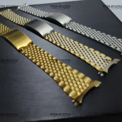 18mm 19mm 20mm Metal Watch Strap Nine Beads Watch Band Stainless Steel Bracelet Wrist Band Fit for Omega Seamaster