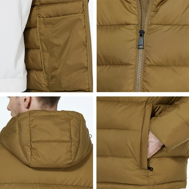 ICEbear 2023 new men casual jacket short Padded Jacket Windproof Outdoor for Winter Coat MWD3013I