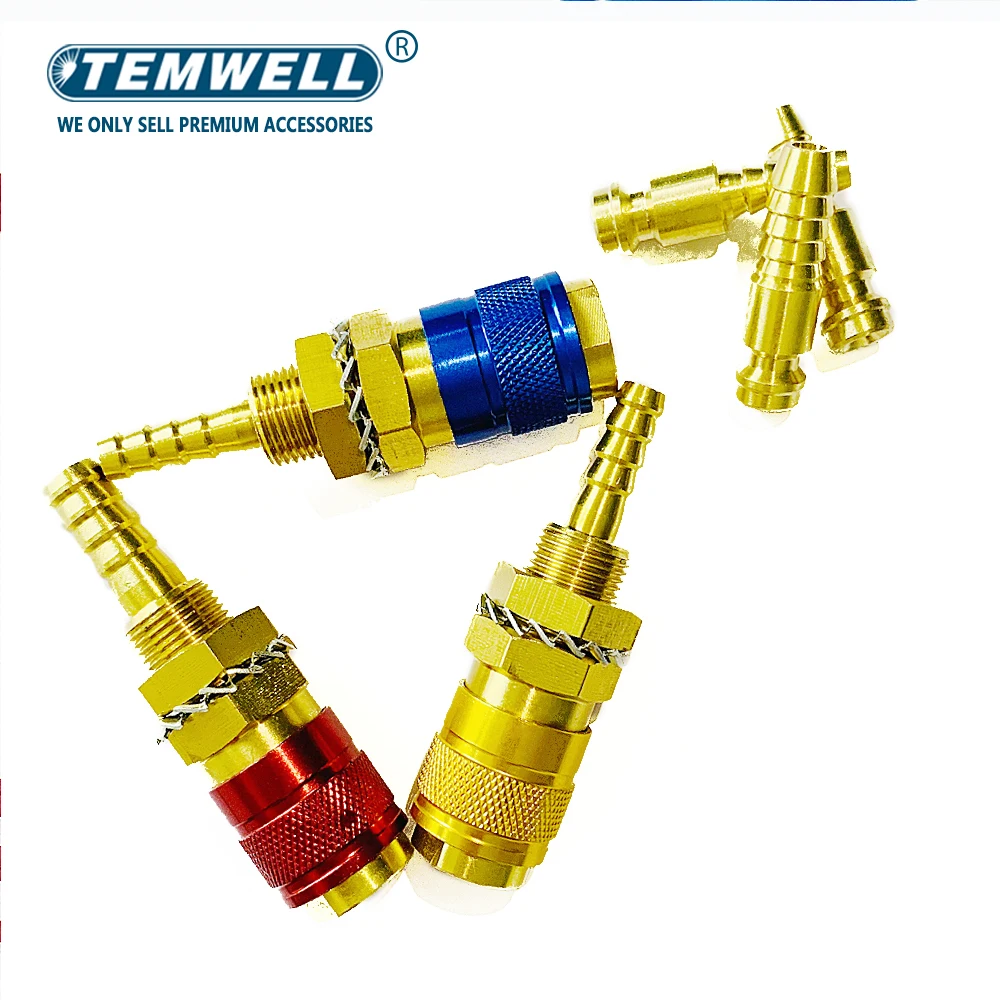 Water Cooled Gas Adapter Quick Connector Fitting For TIG Welding Torch or MIG Welding Torch Connector Soldering Supplies