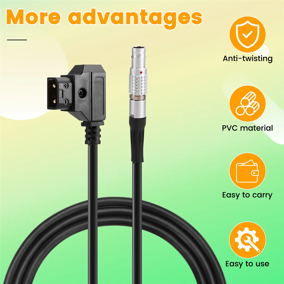 

【Hot&Price】Durable D-TAP to LEMO 2 Pin Male Power Cable for Teradek Bolt Pro 300 RX Monitor Power Supply Solution