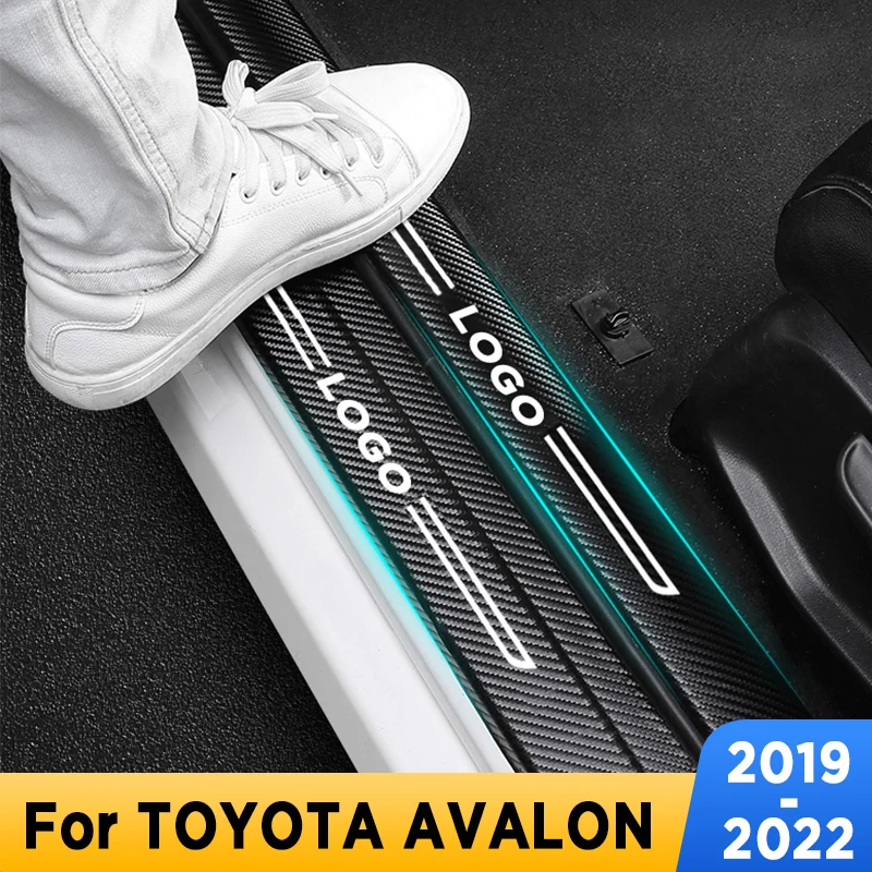 

Car Door Sills Scuff Plate Threshold Protector Interior Imitation Carbon Fiber Sticker Accessories For TOYOTA AVALON 2019-2022