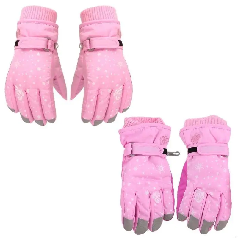 

581F Children Skiing Cycling Gloves Thick Warm Mittens Waterproof Snowboard Gloves