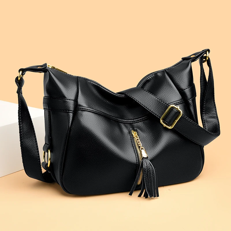 The New Style Bag Leather Luxury Handbags Women Bag Designer Solid Color Women Shoulder Messenger Bags for Women 2024 Sac A Main