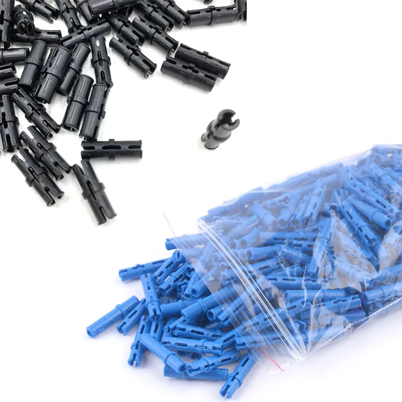 1000Pcs/lot Bulk Technical Pin 1x2 1x3 with Friction Ridges and Slots Building Block MOC Parts Brick 2780 6558 Pins Toy