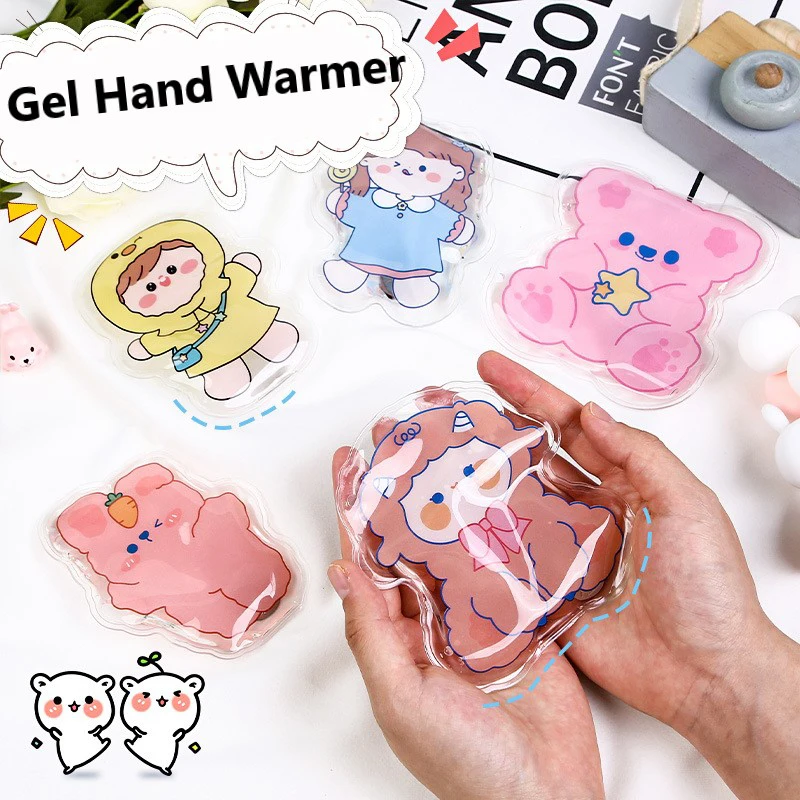 Multi Styles Mini Winter Reusable Gel Hand Warmer Cute Cartoon Instant Self Heating Pack Warmer Portable Hot Water Bottle Bags