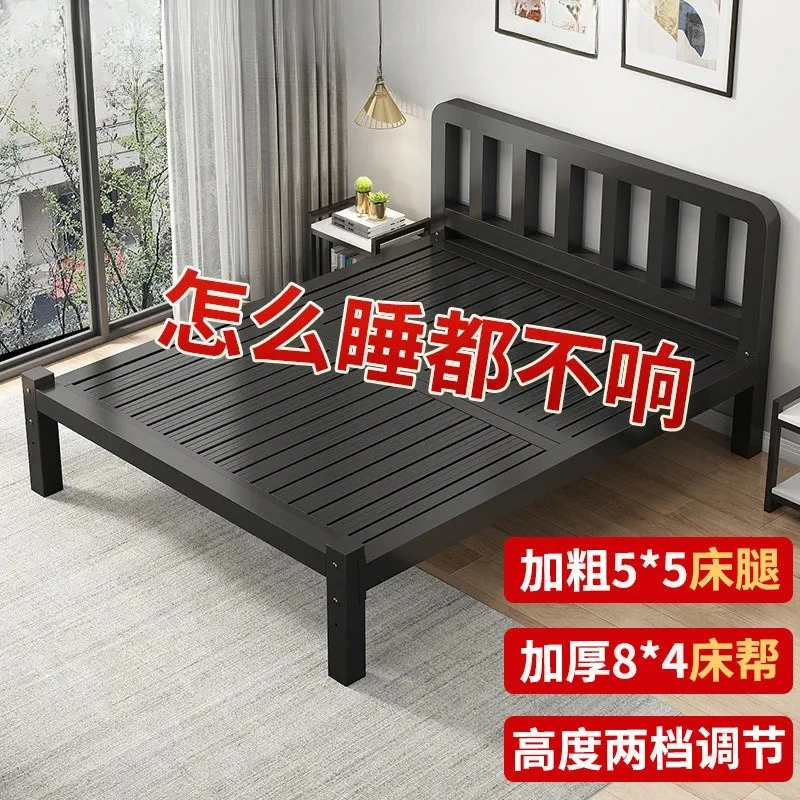 

Wrought iron bed double bed 1.5 meters simple modern home 1.8 iron bed single stainless steel rental room iron frame