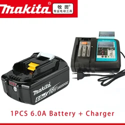 Genuine Makita 18V Battery 6Ah Rechargeable Power Tools Battery 18V makita with LED Li-ion Replacement LXT BL1860B BL1860 BL1850