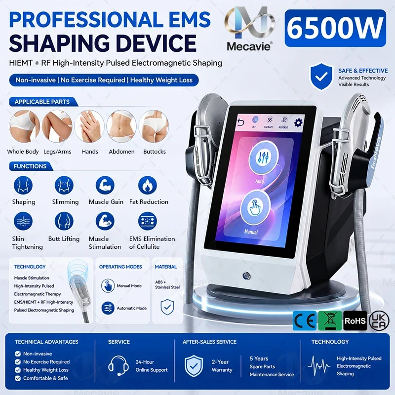 

EMS HIEMT Body Sculpting Machine Magnetic Muscle Building Fat Reduction Equipment Two Handles Body Contouring Device Non Invasive Slimming Machine Abdomen Buttocks Arms Thigh Training Beauty Salon Equipment Muscle Toning Skin Tightening System