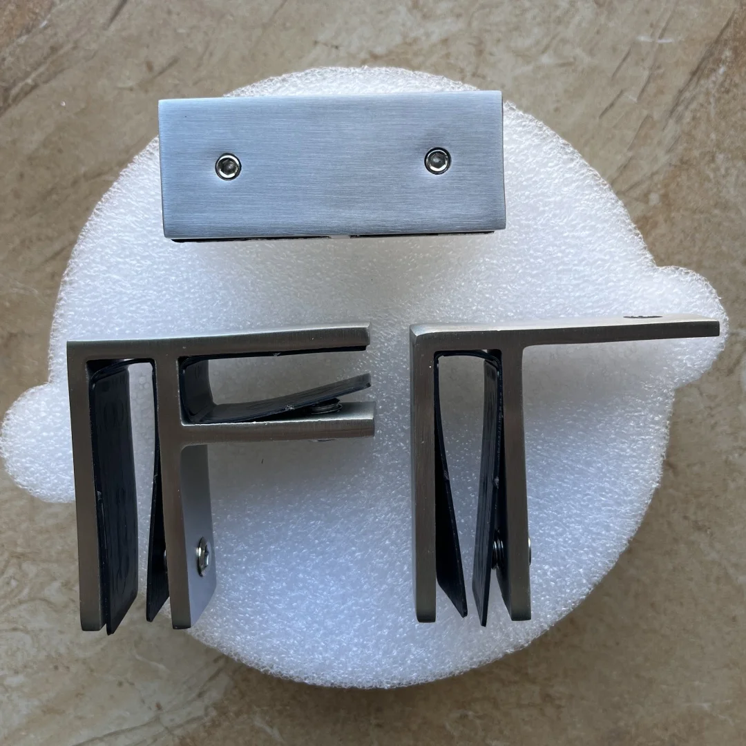 304 Stainless Steel 90 180 Degrees Glass Clamp Non-Drill Clip For Handrail Railing Swimming Pool Fence Joint 16-20mm