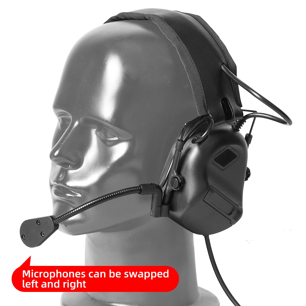 BOOIU 5세대 칩 헤드셋 전술 통신 이어폰 소음 감소 없음 신모델 헤드웨어 전술 헤드폰