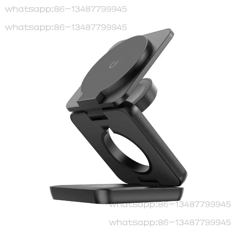 Foldable Magnetic Wireless Charger 3 in 1 Wireless Charging Station Phone Holder for Phone Watch Earbuds