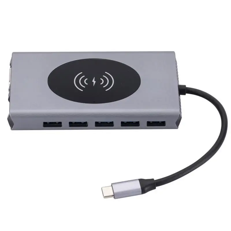 

13 в 1 Type-C двойной монитор для ноутбука, многопортовый адаптер Dongle USB3.0 для всех ноутбуков и компьютеров