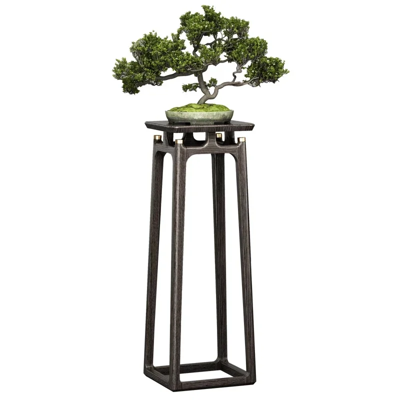 Minimalist Chinese Style Solid Wood Flower Stand Storage Rack Spend Decoration Shelf Ground Bonsai Jardiniere Side Cabinet