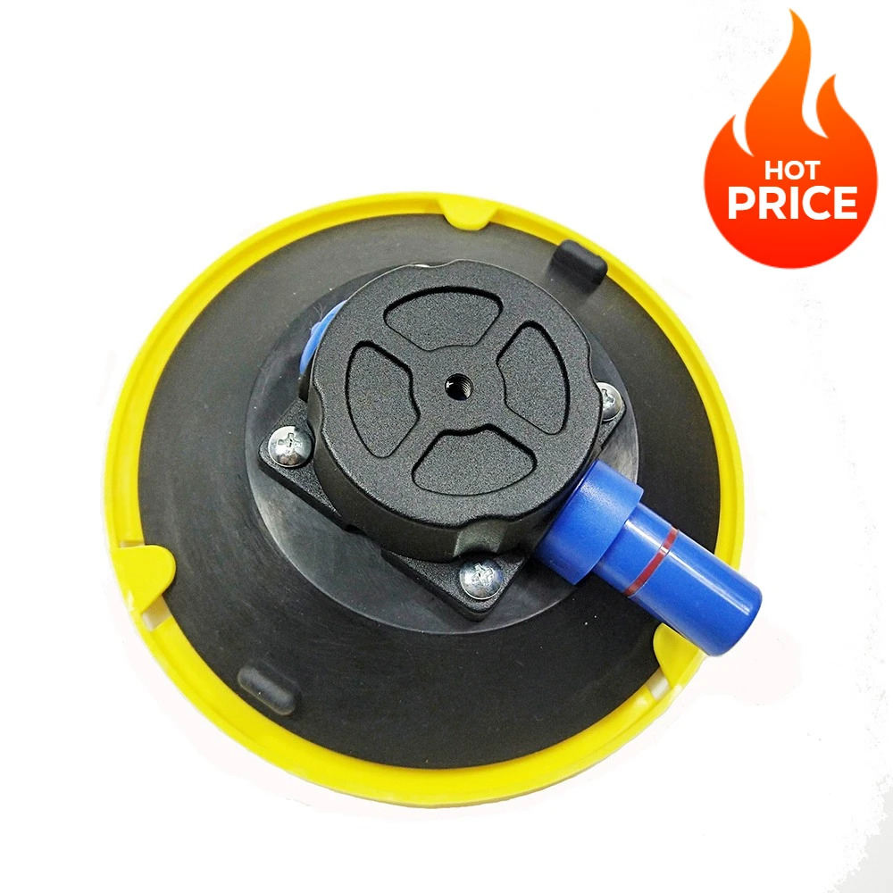

"4.5" Heavy-Duty Vacuum Suction Cup - No-Drill Glass/Window Lifter with M6 Thread, Red-Line Grip Indicator & Rubber Pad