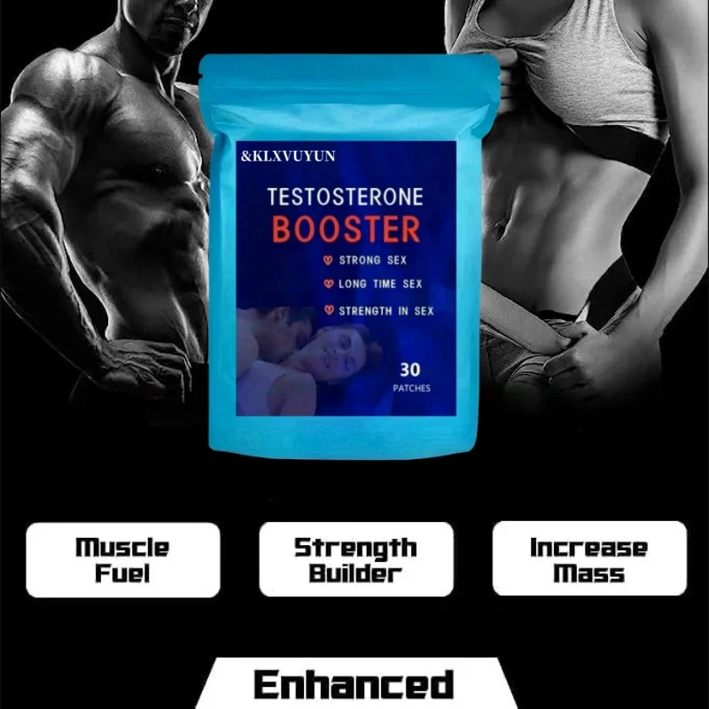 Testosterone Booster for Men with Maca, Shilajit Transdermal Patches Energy Stamina Strength 30 Patches