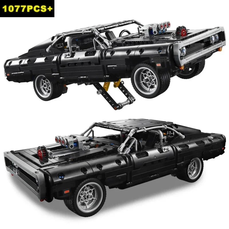 1077PCS Technical Dodge Charger Racing Car MODEL Building Blocks Moc 42111 Assemble Bricks Fast and Furious Toys for Boys Gifts