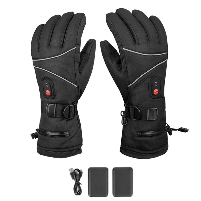 X08A 1 Pair Thermal Gloves Windproof Electric Heating Gloves Men Women For Ski Cycling For Motorcycle Heated Gloves