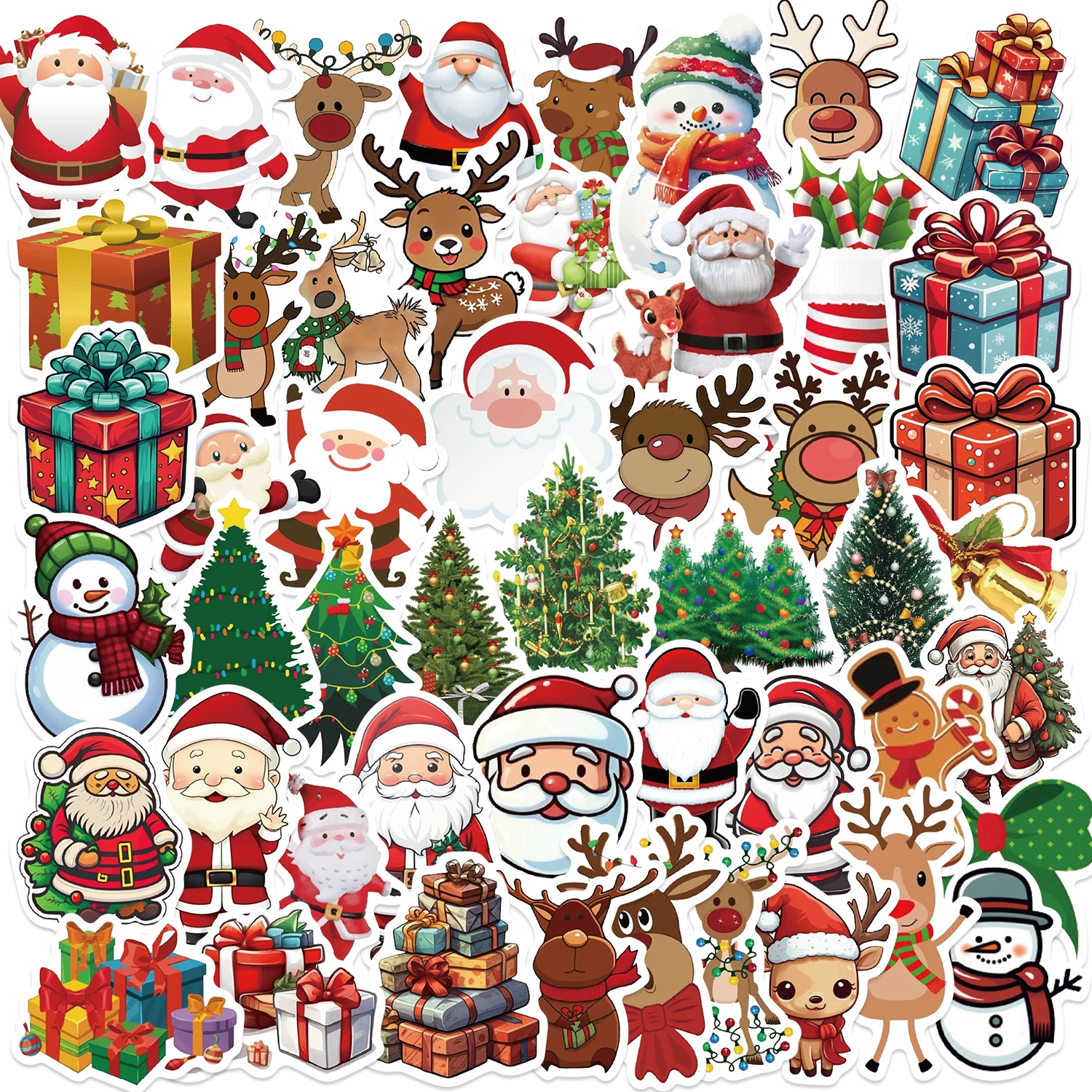 50 SZTUK Kawaii Cartoon Christmas Art Estetyczne naklejki dla dzieci Zabawka Pamiętnik Laptop Scrapbook Dekoracja Naklejka Graffiti