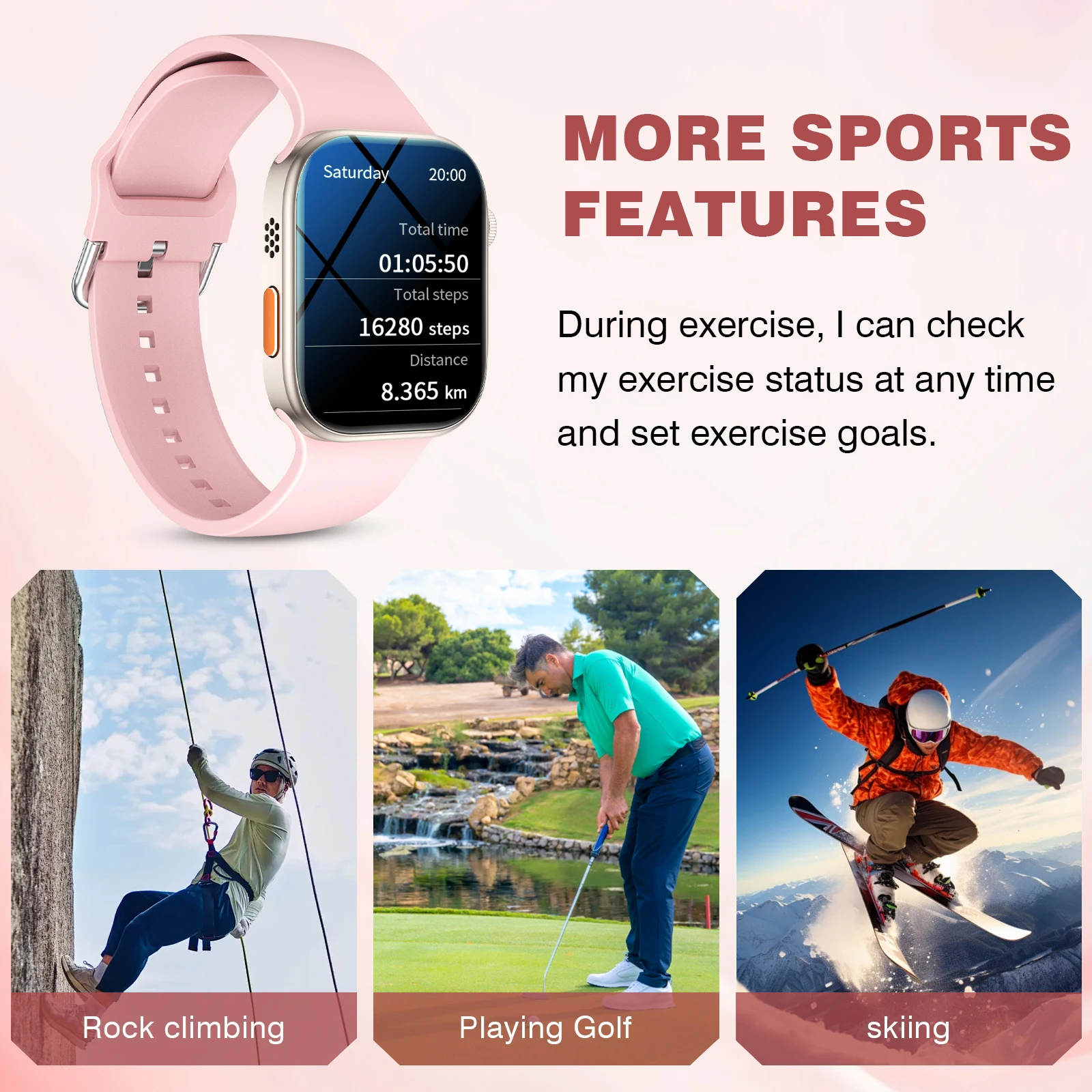Smartwatch, anpassbares Zifferblatt, mehrere Sportmodi, Anrufe beantworten/machen, Nachrichtenerinnerungen, geeignet für Männer und Frauen