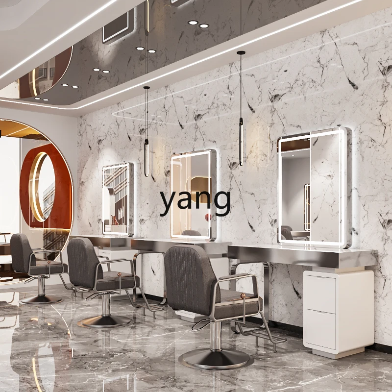 

ZL barber shop mirror table hair dyeing and ironing area mirror cabinet integrated hair salon special