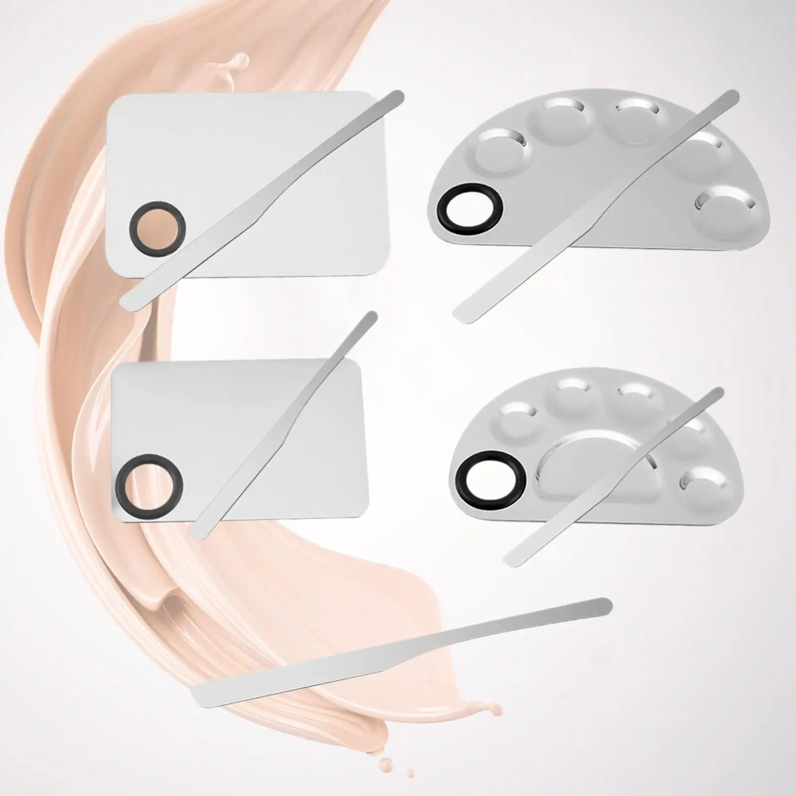 Paleta de mezcla de maquillaje reutilizable, paleta de mezcla cosmética multiusos para crema, salón de belleza, base líquida para pestañas