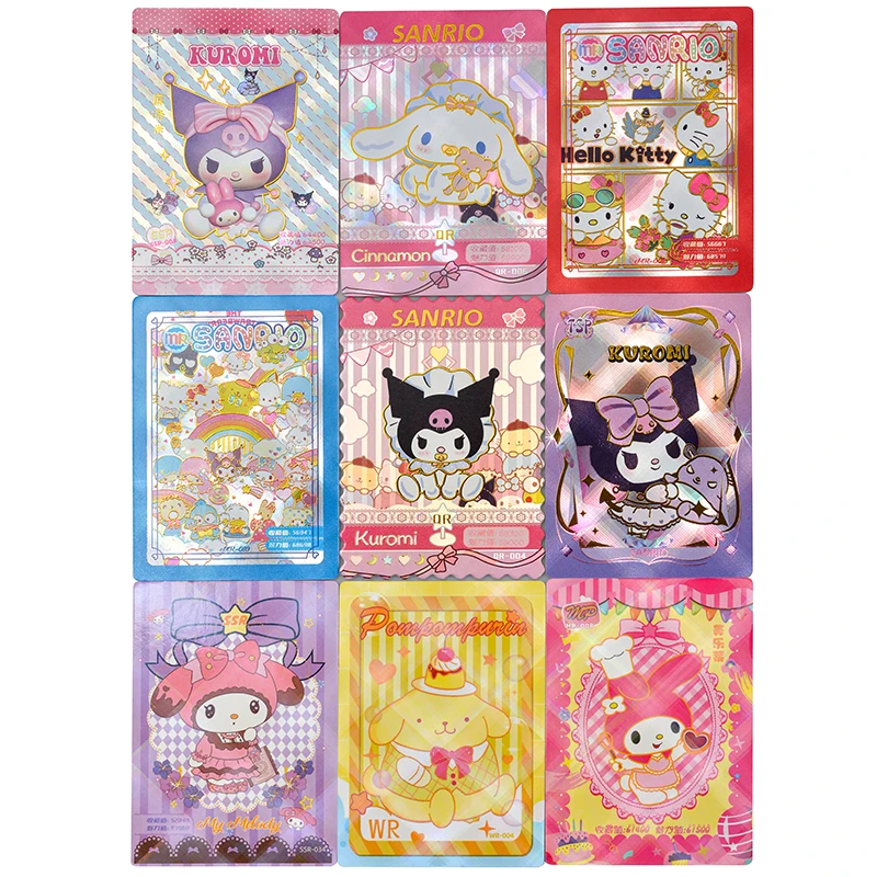 Anime Sanrio Kuromi Hello Kitty My Melody Shining Collectible Card Game Trading Card Toys For Girl\'s Birthday Gift