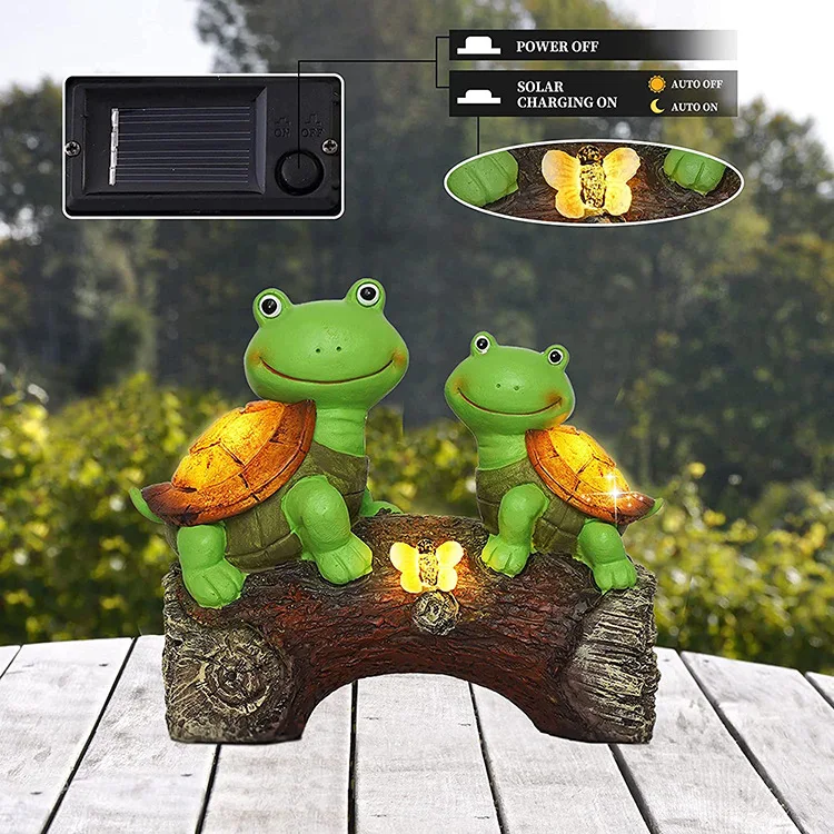 Turtle Creative Solar LED Light Outdoor Courtyard Decoration Resin Turtle Animal Garden Decoration Landscape Light