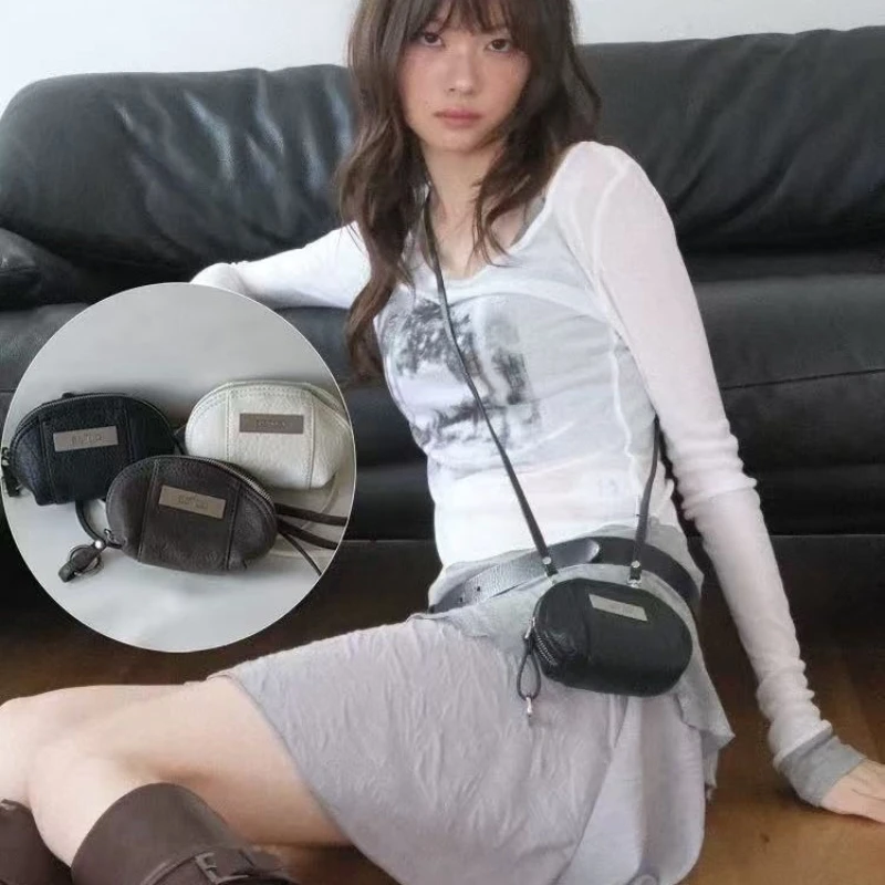 

Ason 25SS Korean Designer Brand Minimalist Metal Logo Mini Coin Purse Crossbody Bag for Women