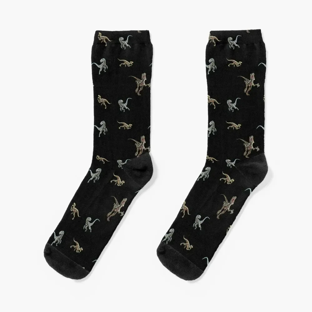 Velociraptor Dinosaur Pattern Socks luxe anti slip football Designer Man Socks Women's