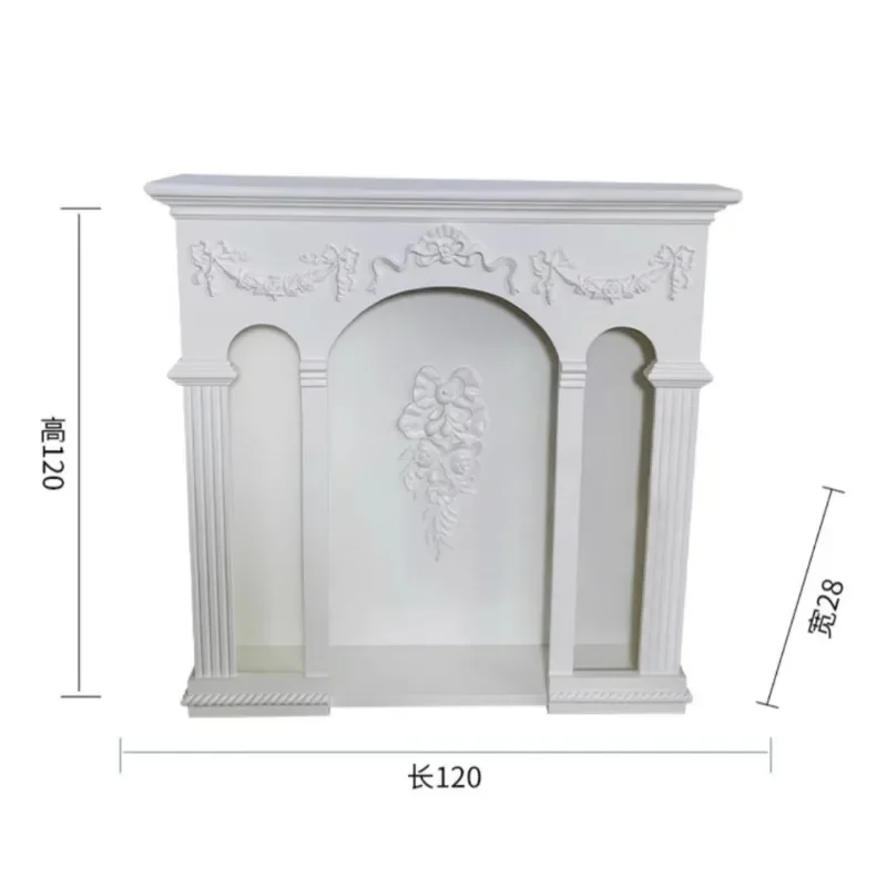 French Roman impression carved fireplace decorative cabinet porch table retro mantel shelf wedding photography props