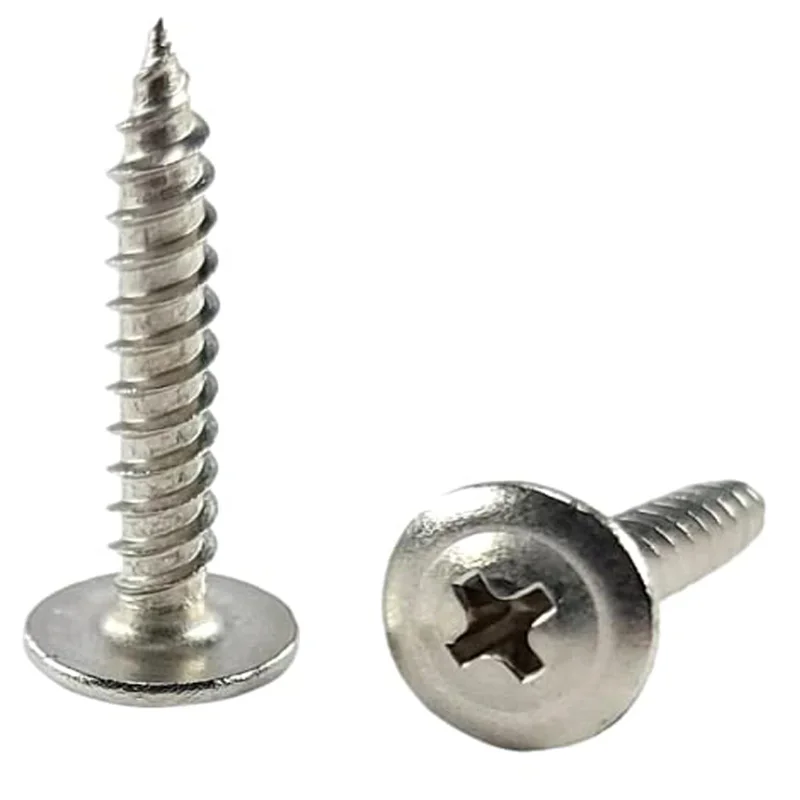 Hinge Outlet Satin Nickel Wood Screws ,#8 1 Inch Truss Head Phillips Drive Drill Point Tek Standoff (Pack/50)