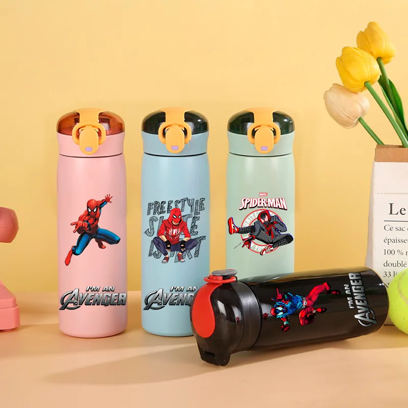 460ML Spider Man Cartoon Stainless Steel Insulated Cup Portable Leak Proof Water Bottle Outdoor Sports Insulated Water Bottle