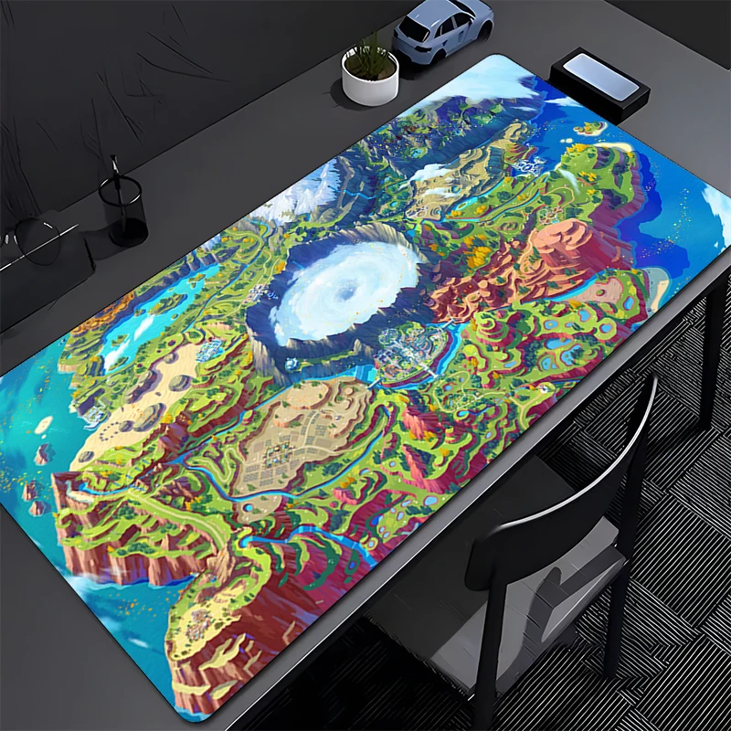 Mouse Pad PC Gamer Cabinet Mousepad Laptop Game World Map And Terrain Keyboard Pad Cartoon Anime Clouds Extended Desk Mouse Mat