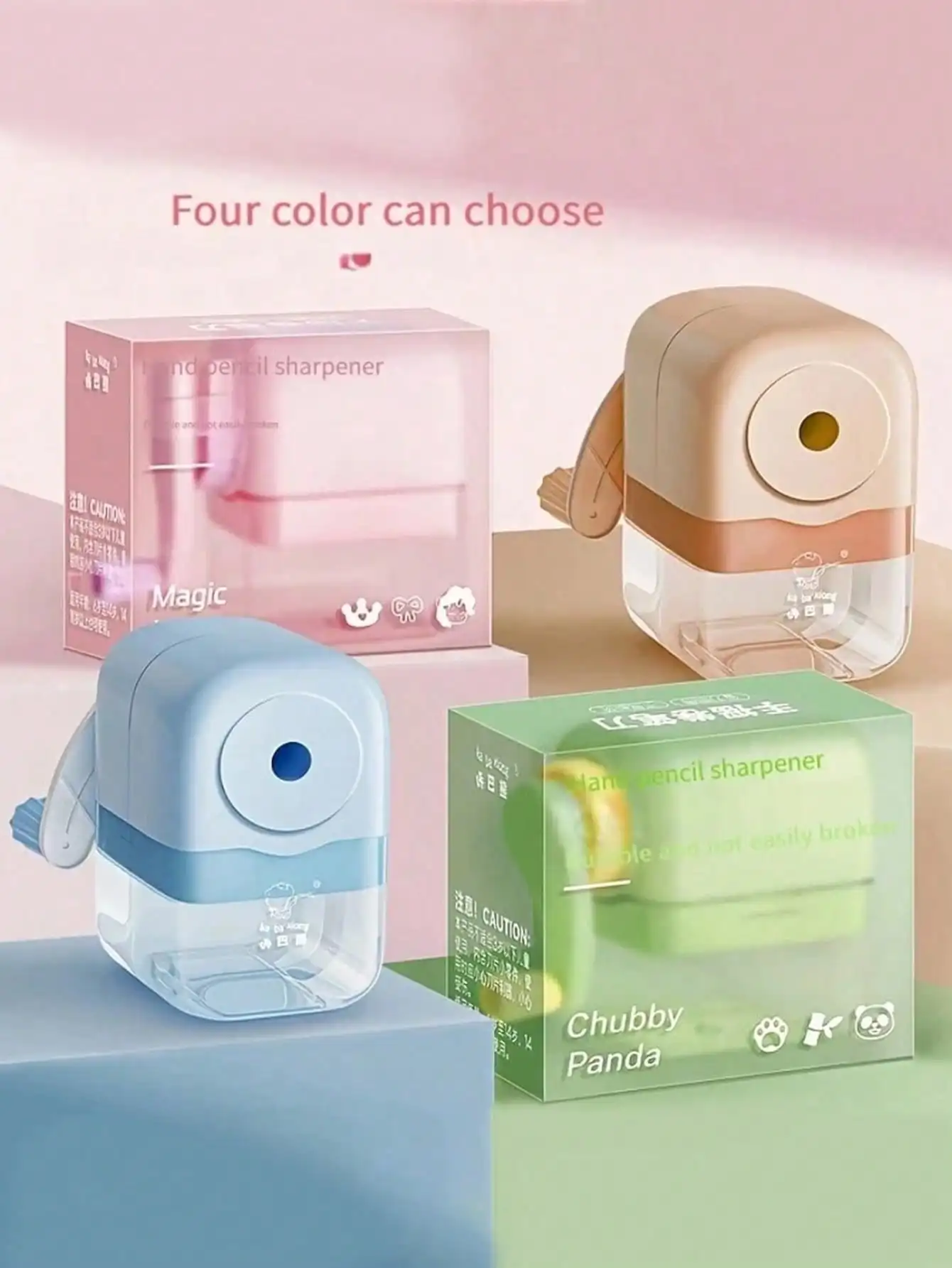 1/5pcs Hand Cranked Pencil Sharpener, Battery Free, Four Color Options, 5-Level Adjustable Pen Tip, ABS Material, Suitable For Students, Families, And Offices, Can Be Used For Birthday Gifts, Back To School Gifts, Etc. SL260202160432615032998
