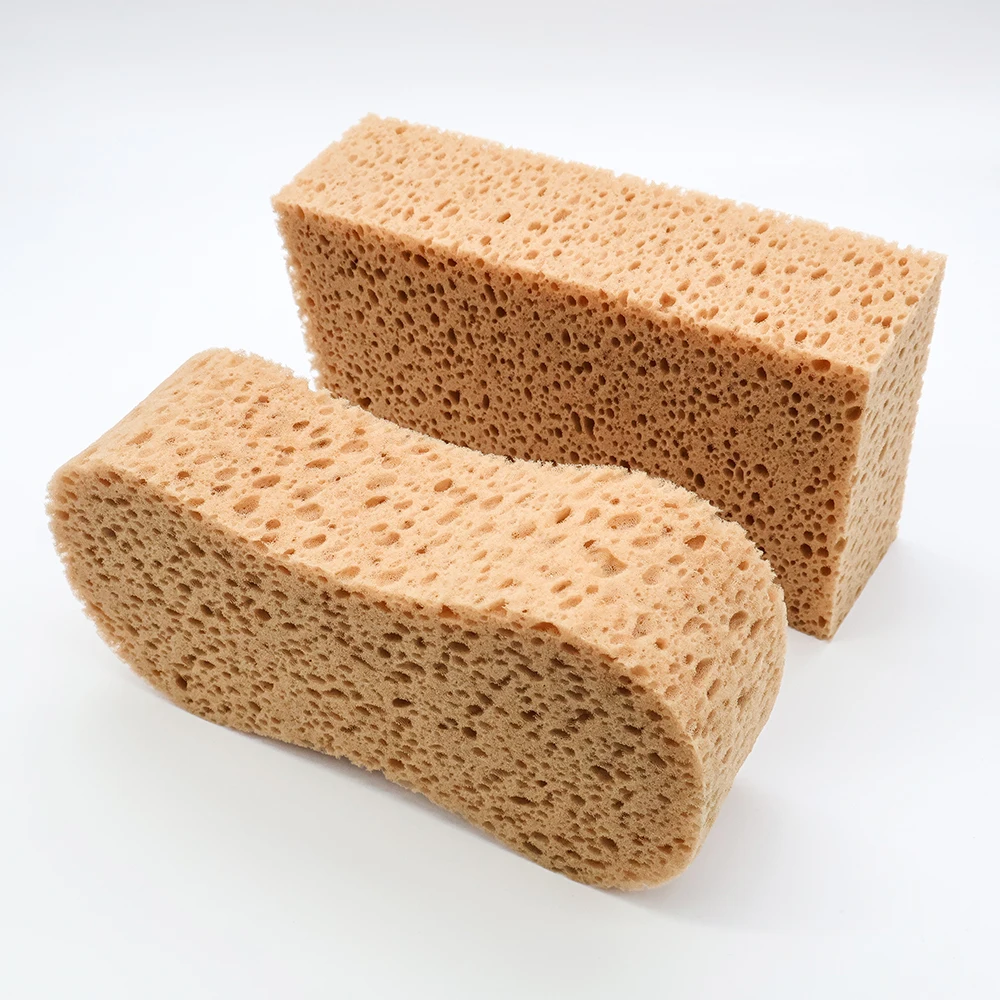 AUTOBRIGHT 2/5/10pcs Car Wash Sponges Square Big Size Ceramics and Thicken Detailing Cleaning Brown Sponge Washing Accessories