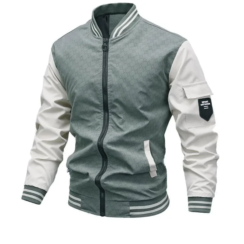 

2024 Men's Jacket Autumn Thin Long Sleeve Baseball Uniform Windproof Cycling Jacket Fashion Zipper Casual Jacket M-5XL