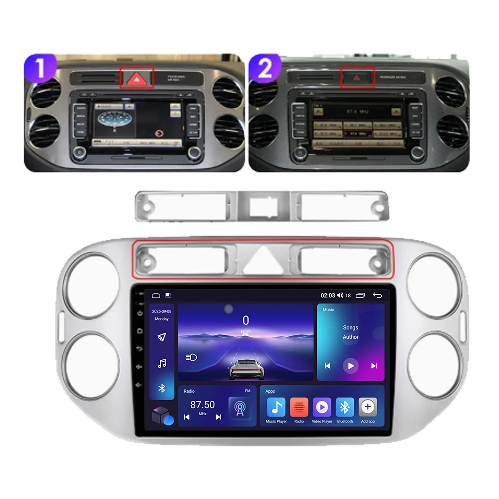 

12GB+256GB Android Auto Radio For VW Volkswagen Tiguan 1 NF 2006 2008-2016 Carplay Car Multimedia Player 2din Autoradio Stereo