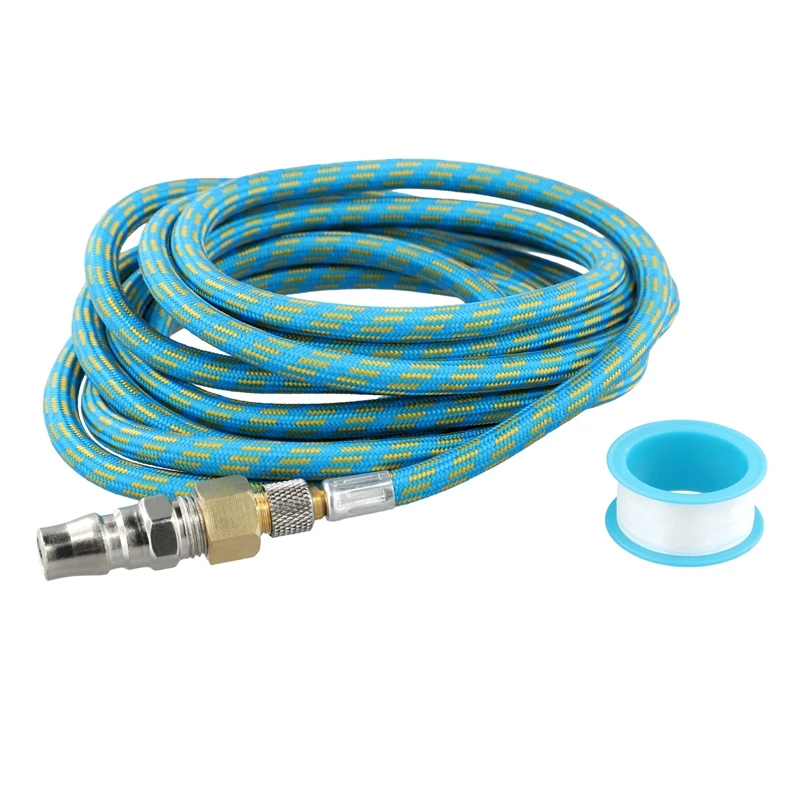 3 Meter/9.84Ft Nylon Braided Airbrush Air Hose Standard 1/8Inch-1/4Inch Adapter Suit For Air Bursh