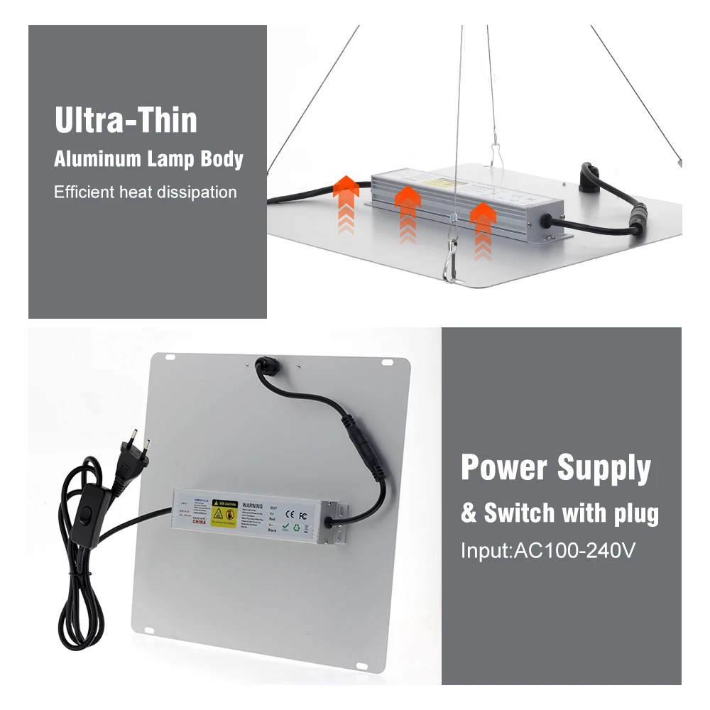 65W 풀 스펙트럼 성장 램프, 5가지 색상 조명 LM281B LED 식물등, 온실 꽃 및 식물 성장 조명