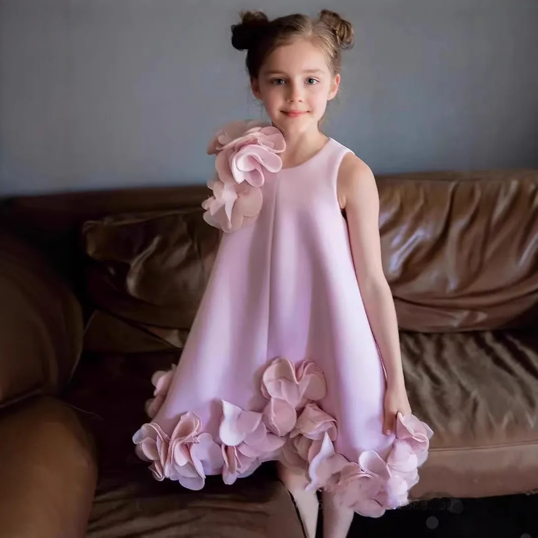 

Children's Dress 3D Flower Cute Little Girl Vest Style Princess Dress Sweet Party Dress Flower Girl Dresses Girls Clothes