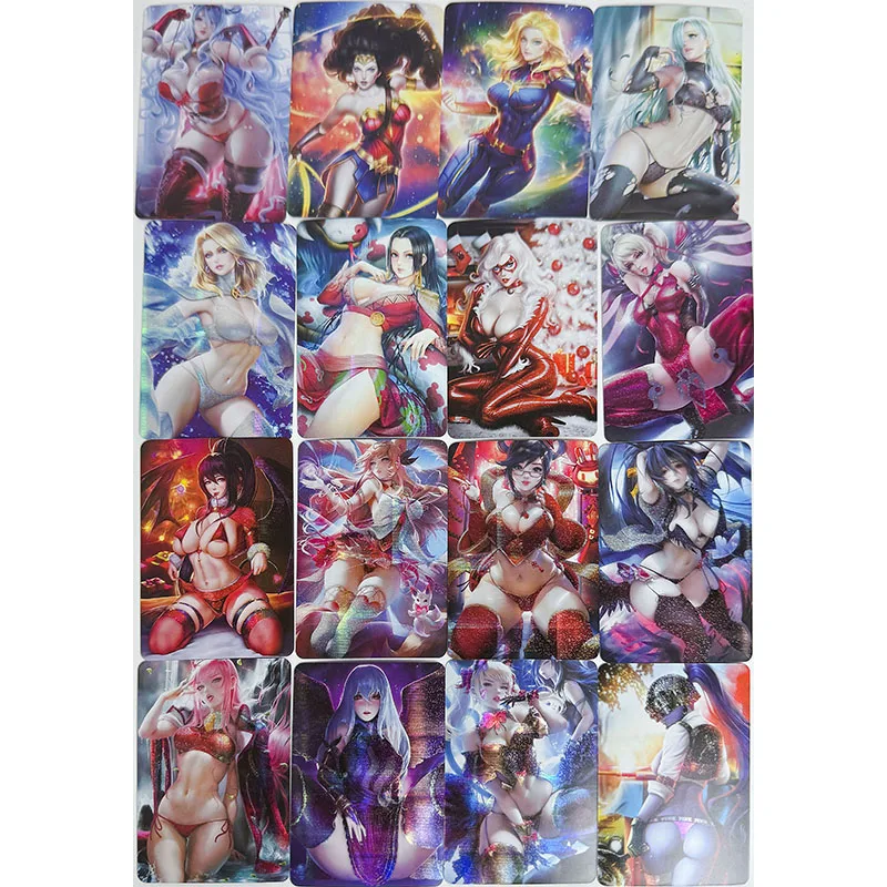 Anime Goddess Story DIY ACG Tabletop Game Refraction Collectible Cards Hancock albedo Jinx Ahri Toys for boys birthday gift