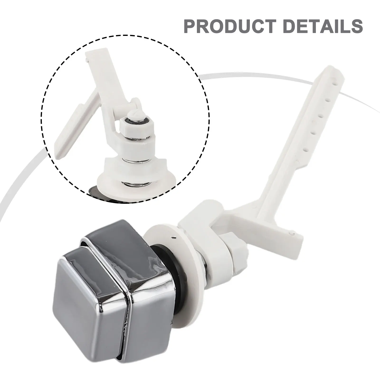 Push Button Toilet Flush Assembly for Side Mount Water Tanks Trip Lever Handle Replacement Straightforward Use