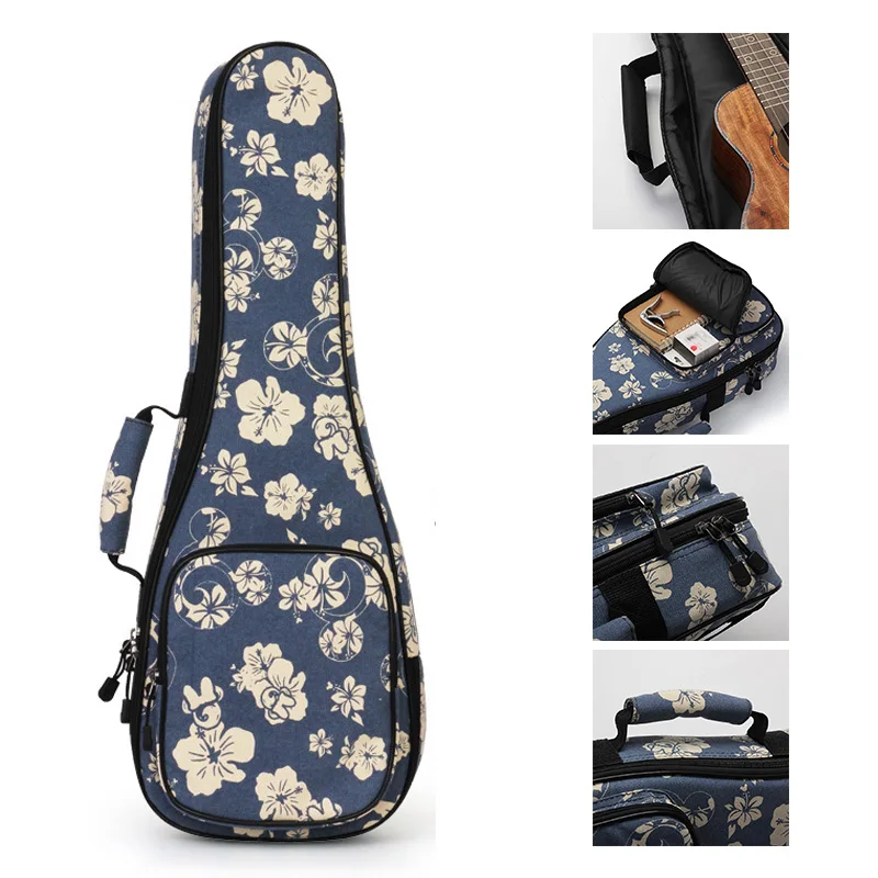 Cotton Thicken Pad Ukulele Bag Guitar 21 23/24 26 Inch Originality Backpack Handbag Gig Case Extra Pocket Ukelele Accessorie