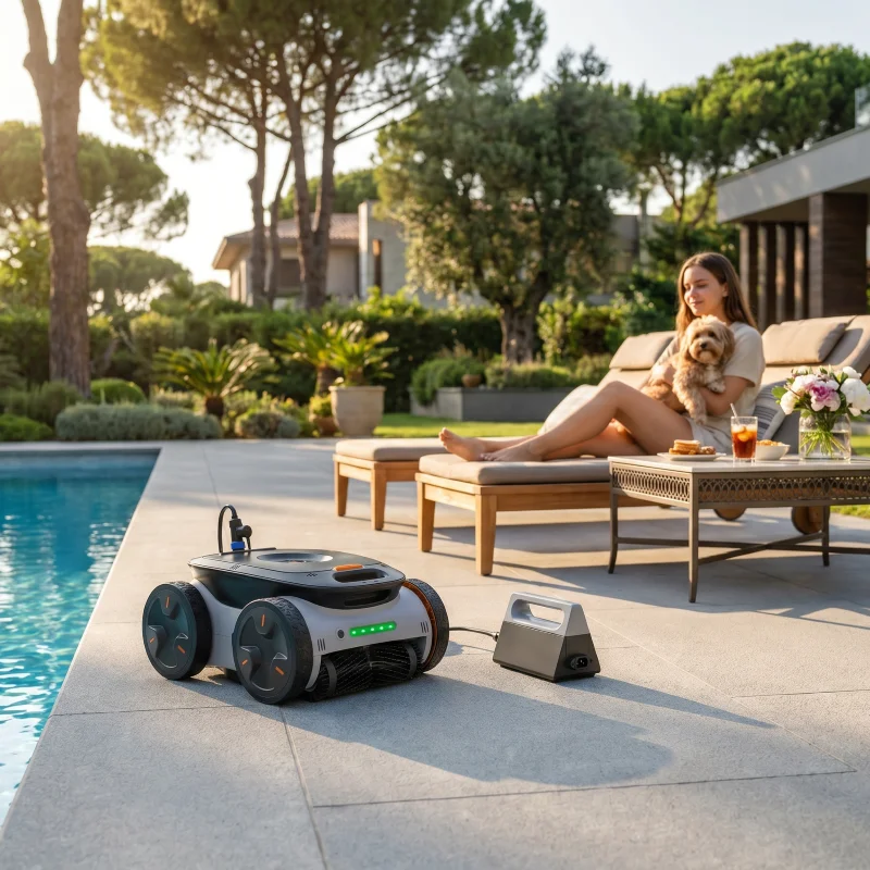 Addotron Cordless Pool Cleaning Robot | Factory With Cleaning Buoy (Cordless) (Bluetooth+Wifi) 9000 MAh Battery view 6
