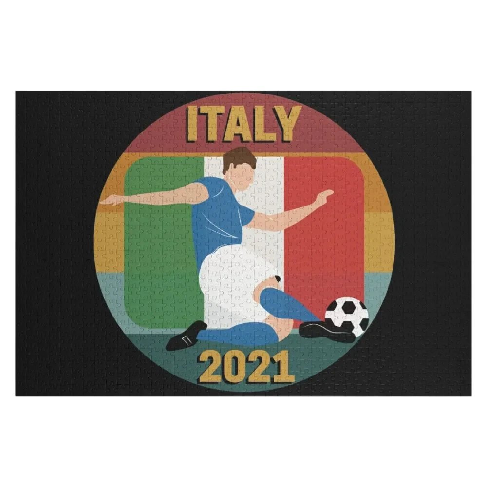 

Football 2021 Team Italy retro sunset Jigsaw Puzzle Custom Wooden Gift Custom Wooden Name Puzzle