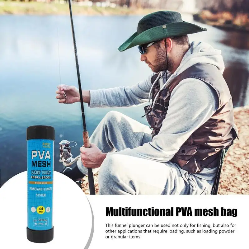 PVA Fishing Mesh 5m Refillable Mesh Bag For Fishing PVA Water Soluble Wrap Fishing Accessories Kit Tools Stocking Rigs Tackle