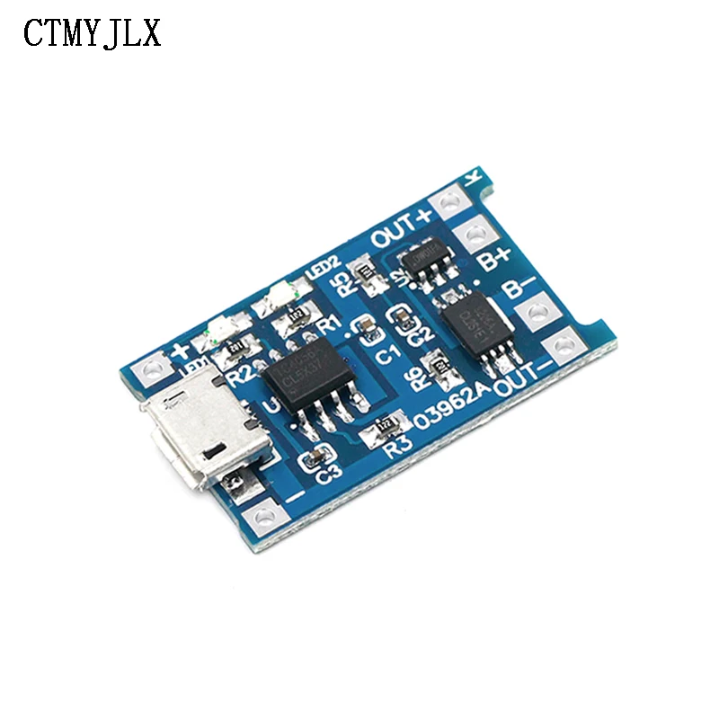 100pcs USB 5V 1A 18650 TP4056 Lithium Battery Charger Module Charging Board With Protection Dual Functions 1A Li-ion DIY Kit