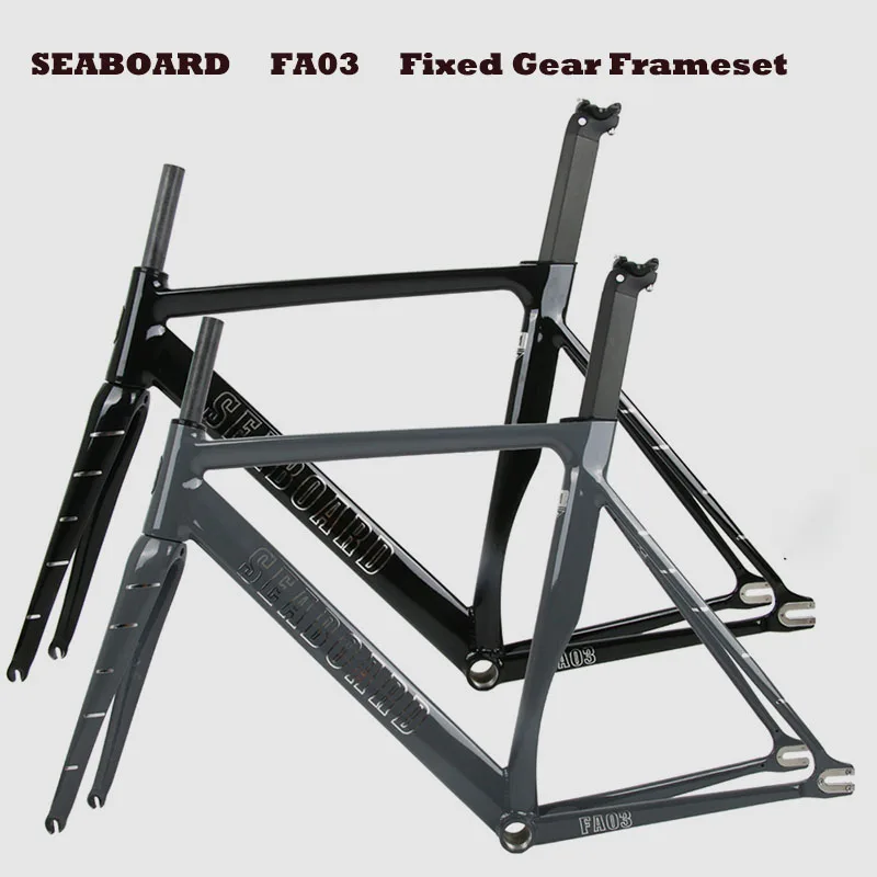 

SEABOARD FA03 Fixed Gear Bicycle Frameset Carbon Fiber Fork 700C Single Speed Track Bike Aluminum Alloy Muscle Frame 52/55/58CM