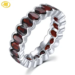 Natural Red Garnet Solid Sterling Silver Rings 6.3 Carats Birthstone Unique Special Design S925 Fine Jewelrys Christmas Gifts