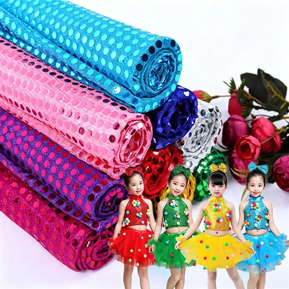 Fashion Shiny Sequins Sequin Fabric 100cm*110cm DIY Glitter Cloth Sparkle Fabric Stage Costume